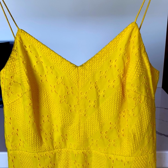 J Crew yellow eyelet midi dress - Picture 3 of 4